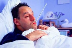 The acute stage of prostatitis manifests itself with high body temperature